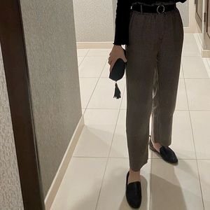 Striped Paper-bag Style Trousers